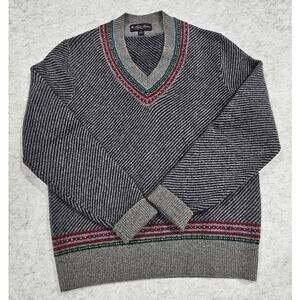 Brooks Brothers Luxury Sweater 100% Lambs Wool, V Neck, Tennis, New, Mens Sz S